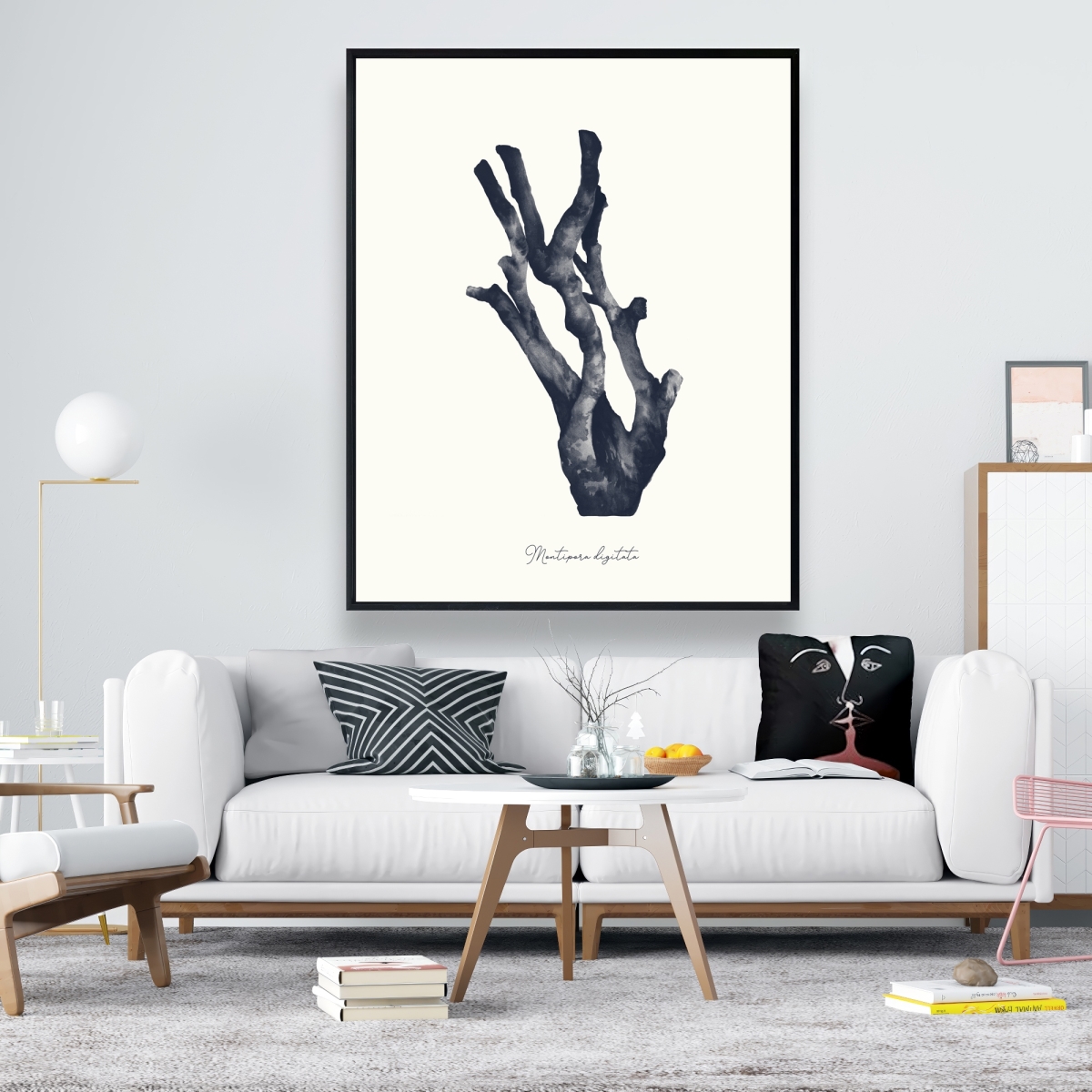 C1FC48600987PS 48 x 60 in. Montipora Digitata Coral - Blue Marine Framed Canvas Decor
