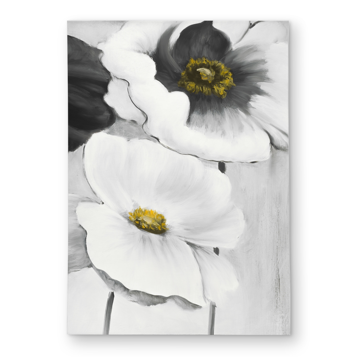C1ROAR57SXJN1T 5 x 7 ft. Assorted White Flowers - Gray Contemporary Outdoor Area Rug - Rectangle