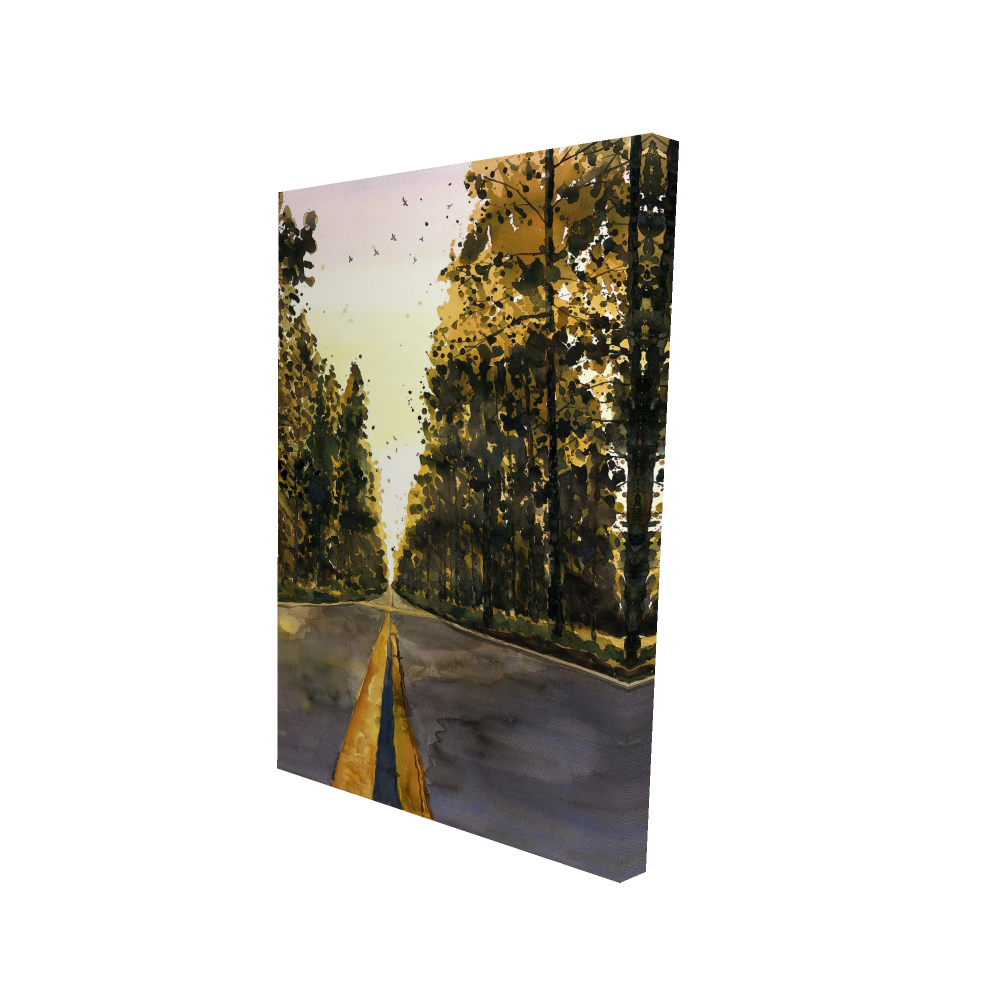 2080-3624-LA180 24 x 36 in. Long Road - Illustrative Man Cave Canvas for Home Decor