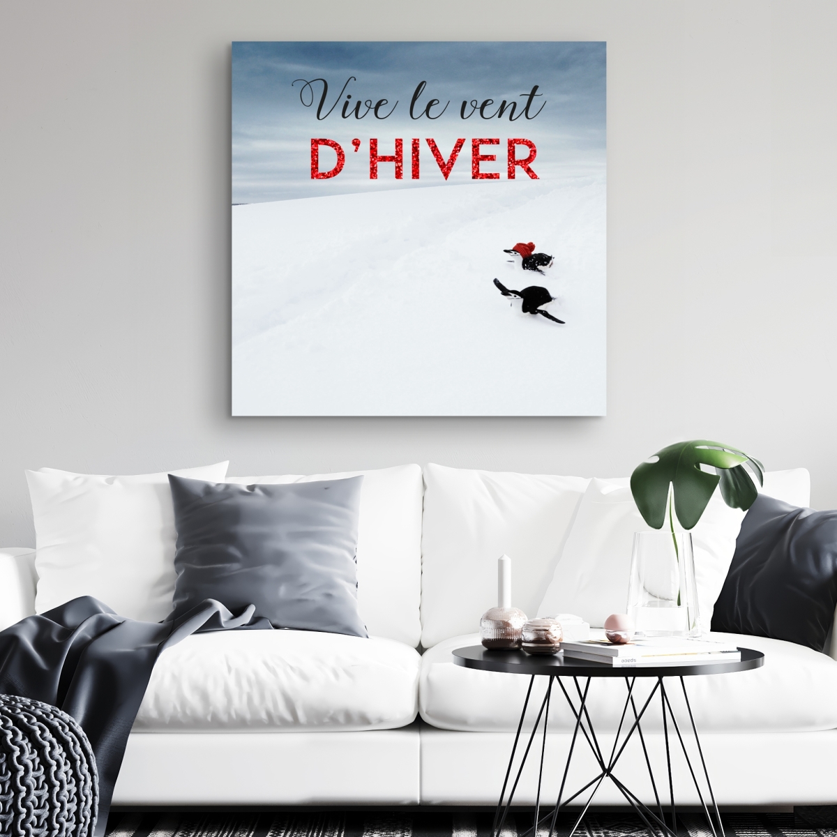C1RC3232D8BEZA 32 x 32 in. Jingle All the Way - Snow Rustic Canvas for Home Decor