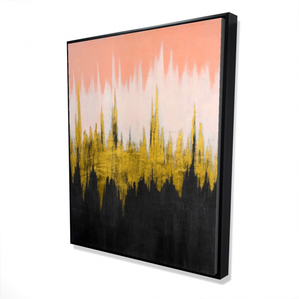 2081-6048-AB103 48 x 60 in. Abstract Zigzag Pattern Bedroom Framed Canvas - Home Decor