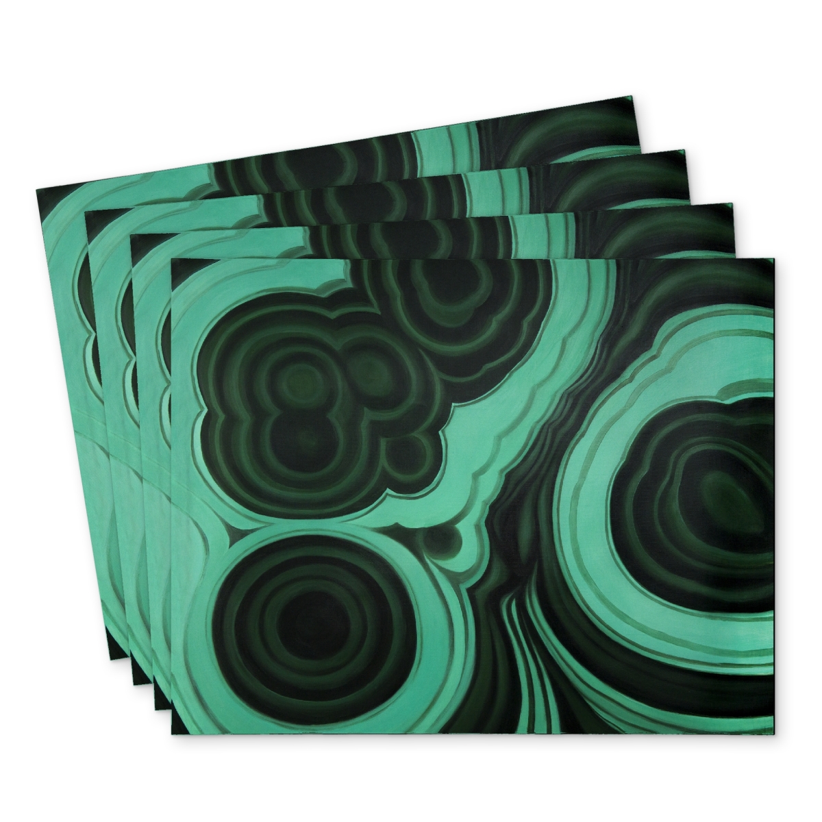 Picture of Begin Home Decor C4PP1418UKIZVK 14 x 18 in. Malachite Stone Polyester Placemat - Elegant Home Decor - Set of 4