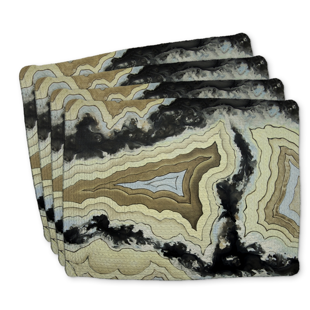 Picture of Begin Home Decor C4BP14186EHEV7 14 x 18 in. Lace Agate - Braided Polyester Placemats for Home Decor - Set of 4
