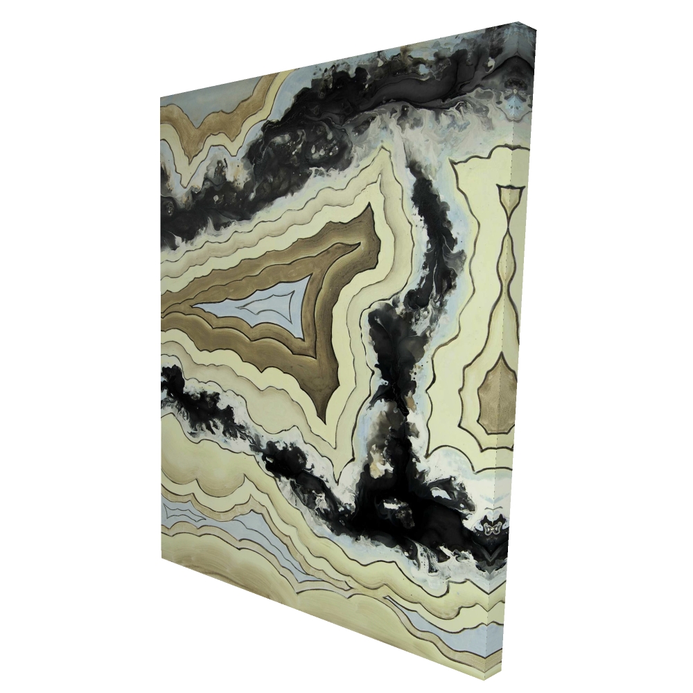 2080-4836-MN5 36 x 48 in. Lace Agate - Modern Shapes Canvas for Elegant Home Decor