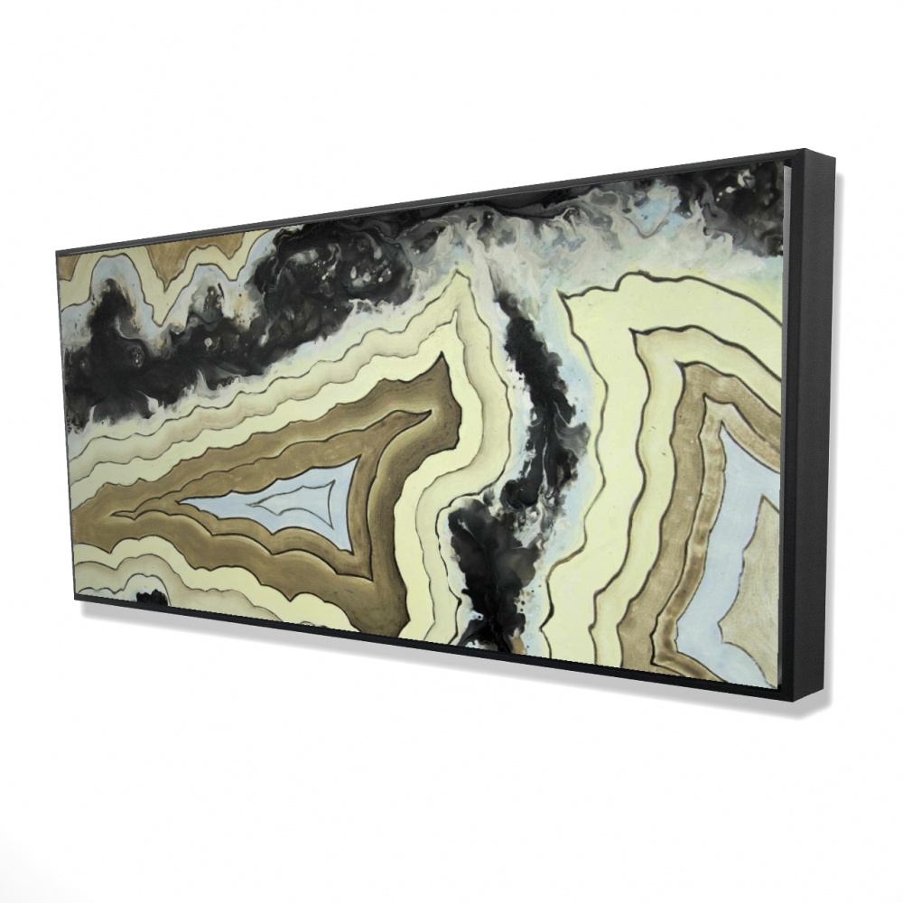 2081-2448-MN5 24 x 48 in. Lace Agate Abstract Modern Framed Canvas Home Decor Art