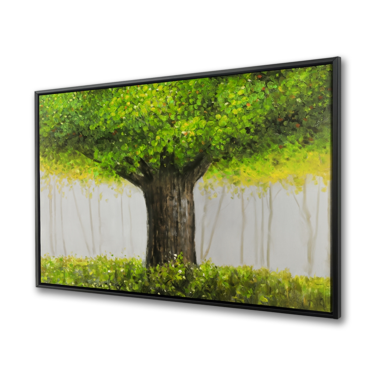 C1FC3648U8G5VR 36 x 48 in. Big Green Tree - Brown Framed Canvas for Home Decor