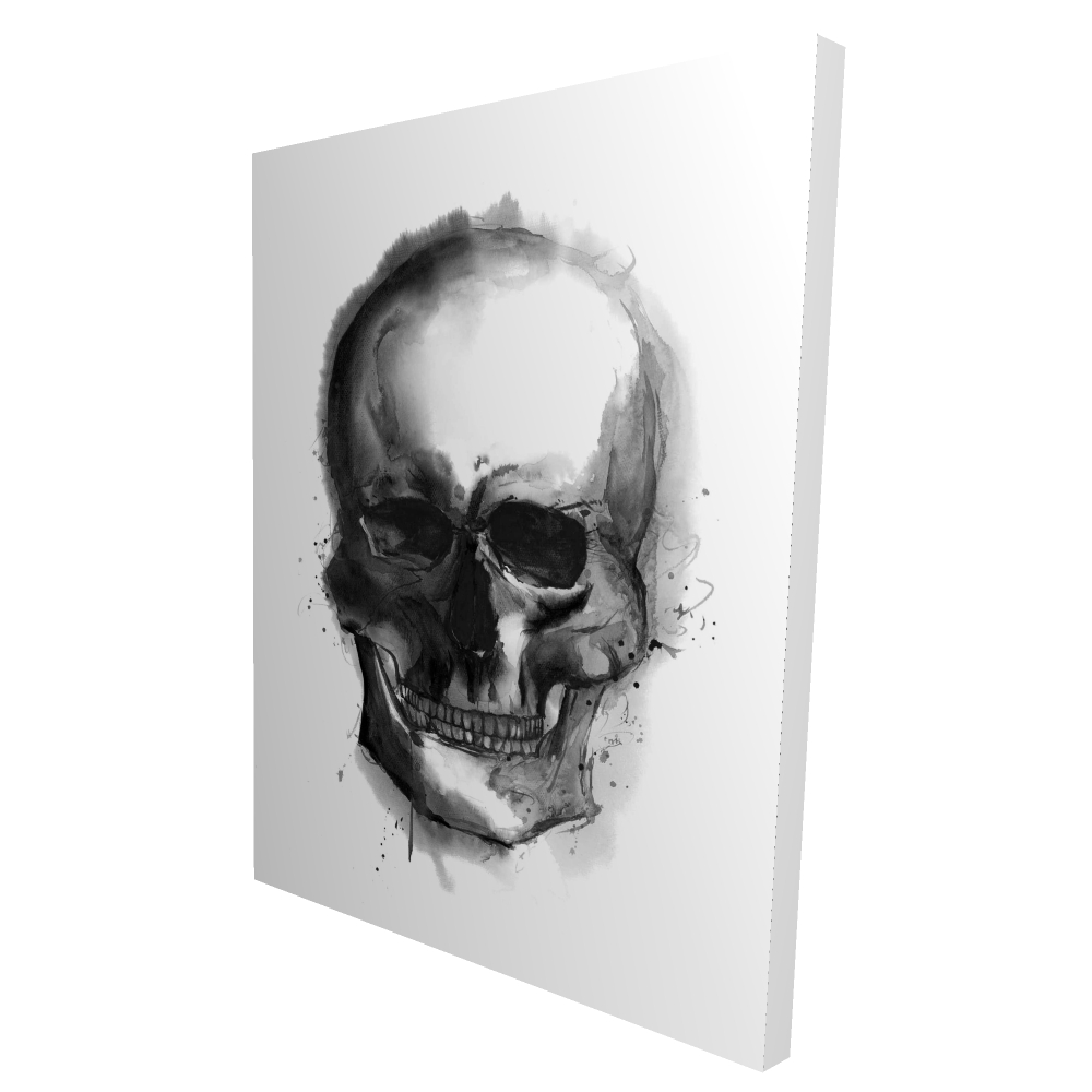 2080-4836-MI85-1 36 x 48 in. Watercolor Dark Skull - Man Cave Figurative Canvas Decor