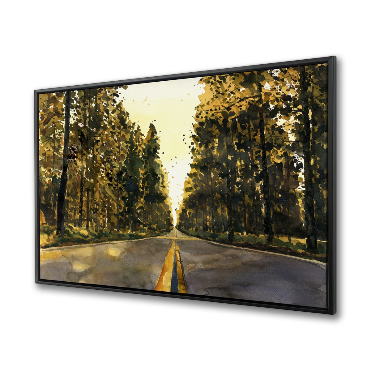 C1FC36486EVFAV 36 x 48 in. Long Road - Illustrative Bird Framed Canvas for Home Decor