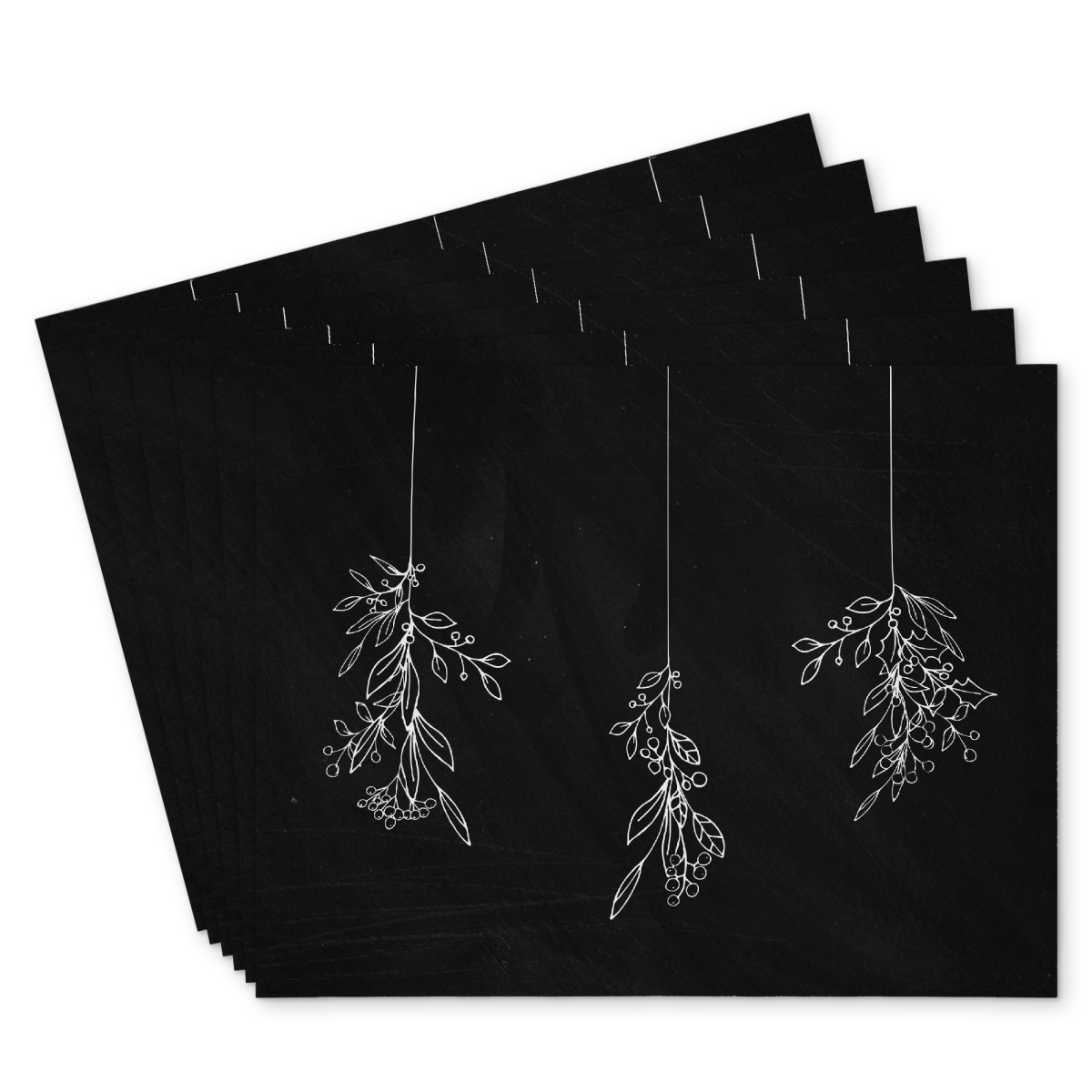 Picture of Begin Home Decor C6PP1418TRJGOS 14 x 18 in. Mistletoe Polyester Placemat - Stylish Home Decor Accent - Set of 6
