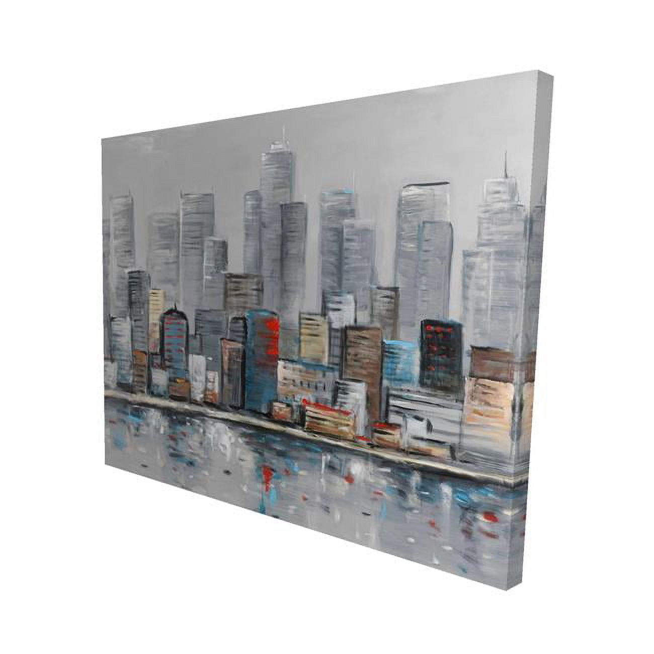 16 x 20 in. Abstract City Skyline-Print on Canvas