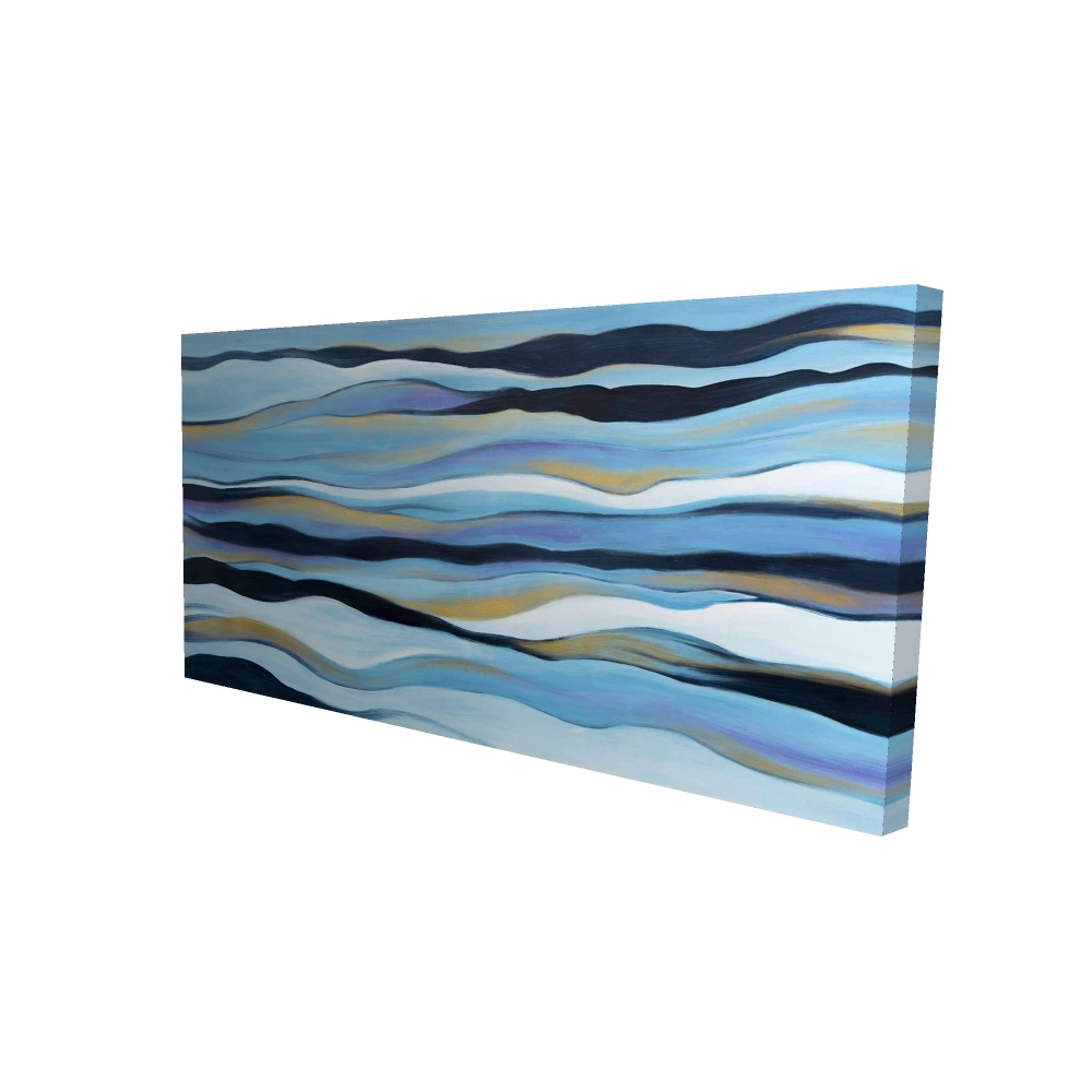2080-2448-AB104 24 x 48 in. Blue Sweep - Office Abstract Canvas for Modern Home Decor