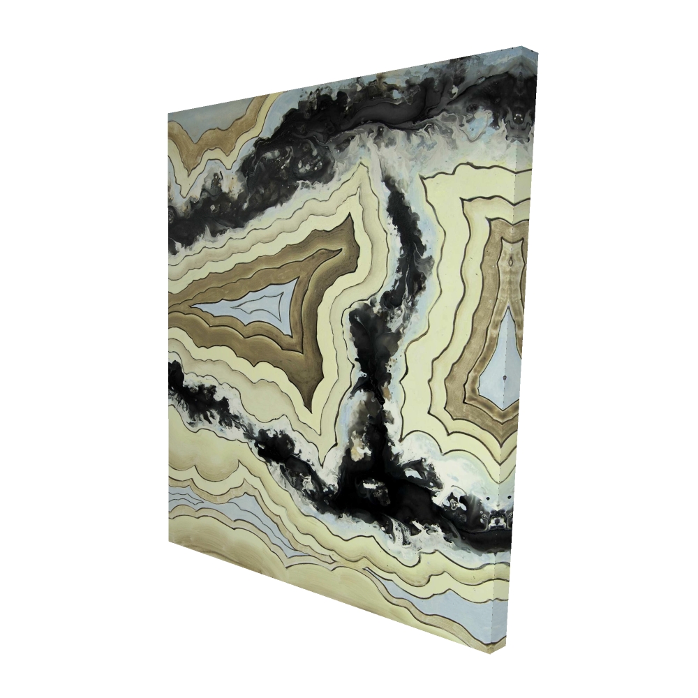 2080-6048-MN5 48 x 60 in. Lace Agate - Modern Black Canvas Home Decor Artwork