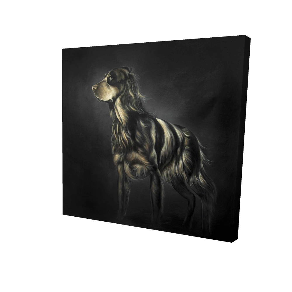 2080-3636-AN491 36 x 36 in. Picard Spaniel - Modern Black Canvas Home Decor Art