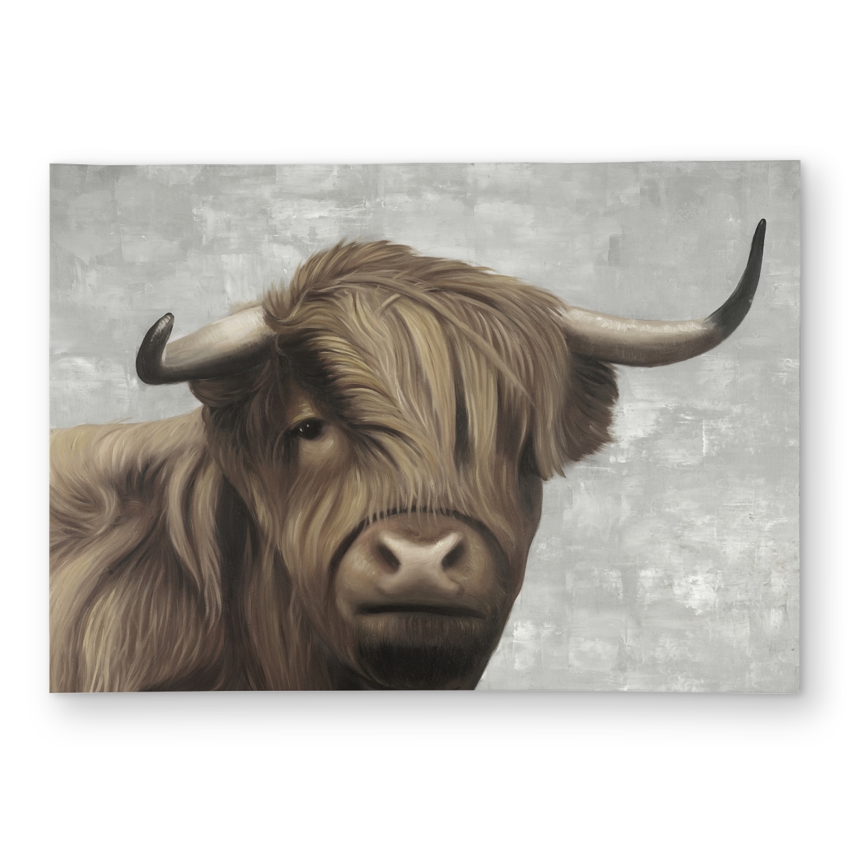 C1ROAR57ZR3HSV 5 x 7 ft. Desaturated Highland Cattle Beige Outdoor Area Rug - Home Decor - Rectangle