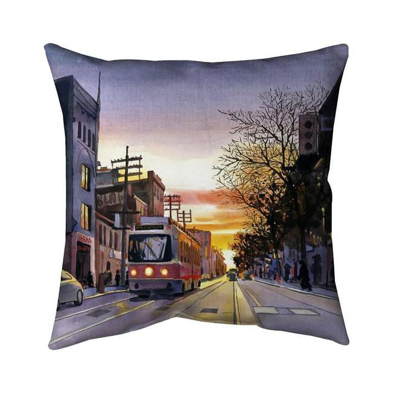 20 x 20 in. Sunset Streetscape to Toronto-Double Sided Print Indoor Pillow