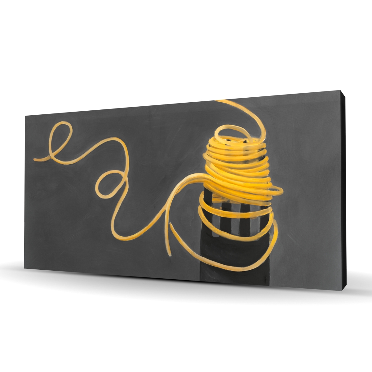 C1RC2448DX59U6 24 x 48 in. Spaghetti Pasta Around a Fork - Gray Gastronomy Canvas Decor