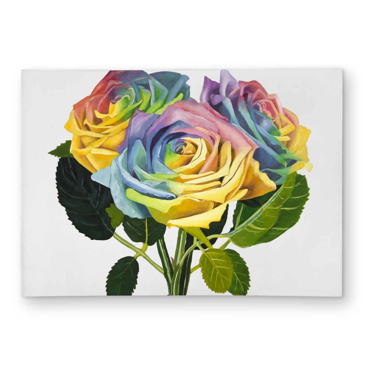 C1ROAR57DX52UK 5 x 7 ft. Bouquet of Rainbow Roses - Botanical Outdoor Area Rug for Home - Rectangle