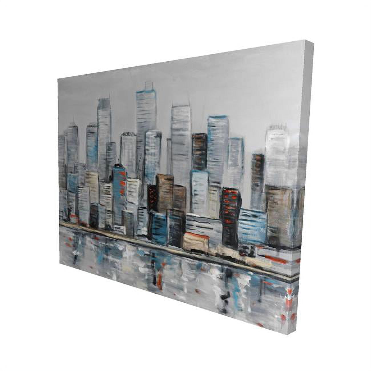 16 x 20 in. Abstract Urban Skyline-Print on Canvas