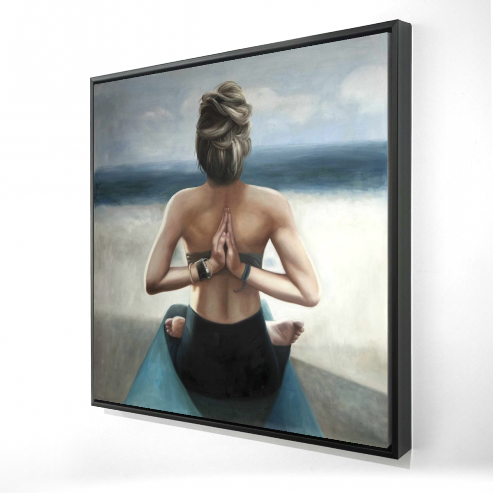 2081-3636-RE9 36 x 36 in. Reverse Prayer Pose Canvas - Spiritual Home Decor - Framed Art