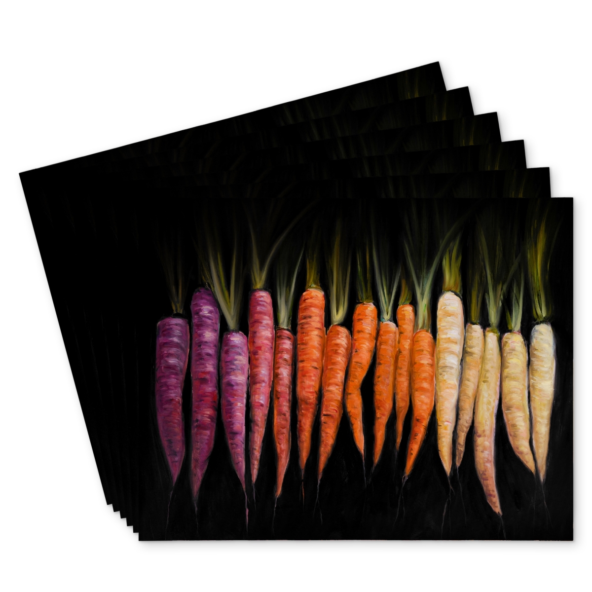 Picture of Begin Home Decor C6PP1418FSFBAV 14 x 18 in. Colorful Carrots Polyester Placemat - Home Decor Accent - Set of 6