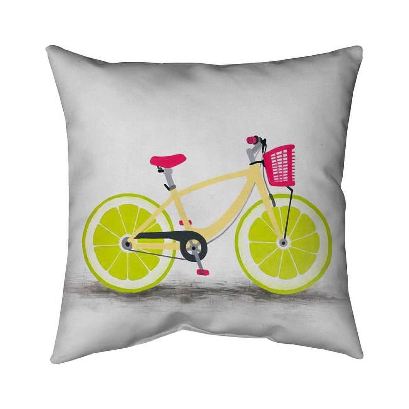 20 x 20 in. Lime Wheel Bike-Double Sided Print Indoor Pillow