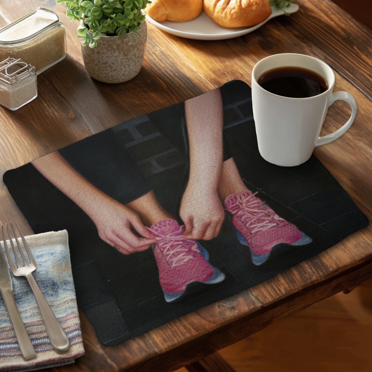 Picture of Begin Home Decor C6BP1418LP0GHA 14 x 18 in. Ready for the Race - Braided Polyester Placemat for Home Decor - Set of 6