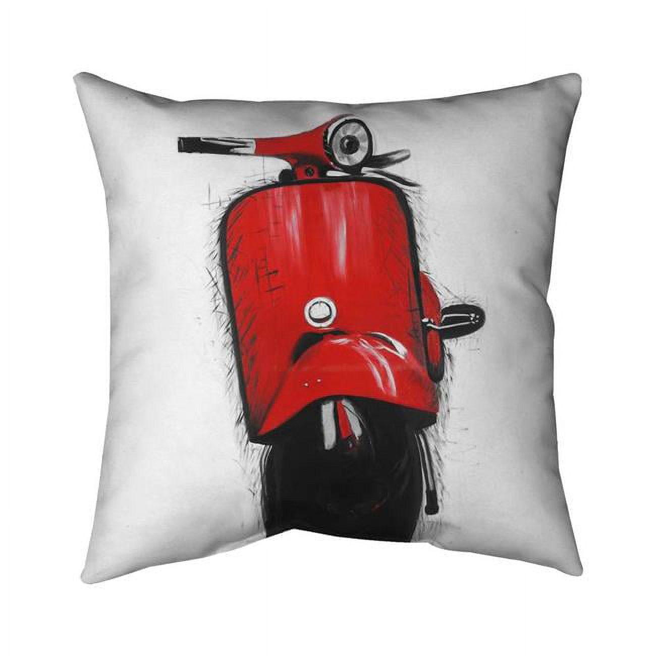 20 x 20 in. Red Italian Scooter-Double Sided Print Indoor Pillow