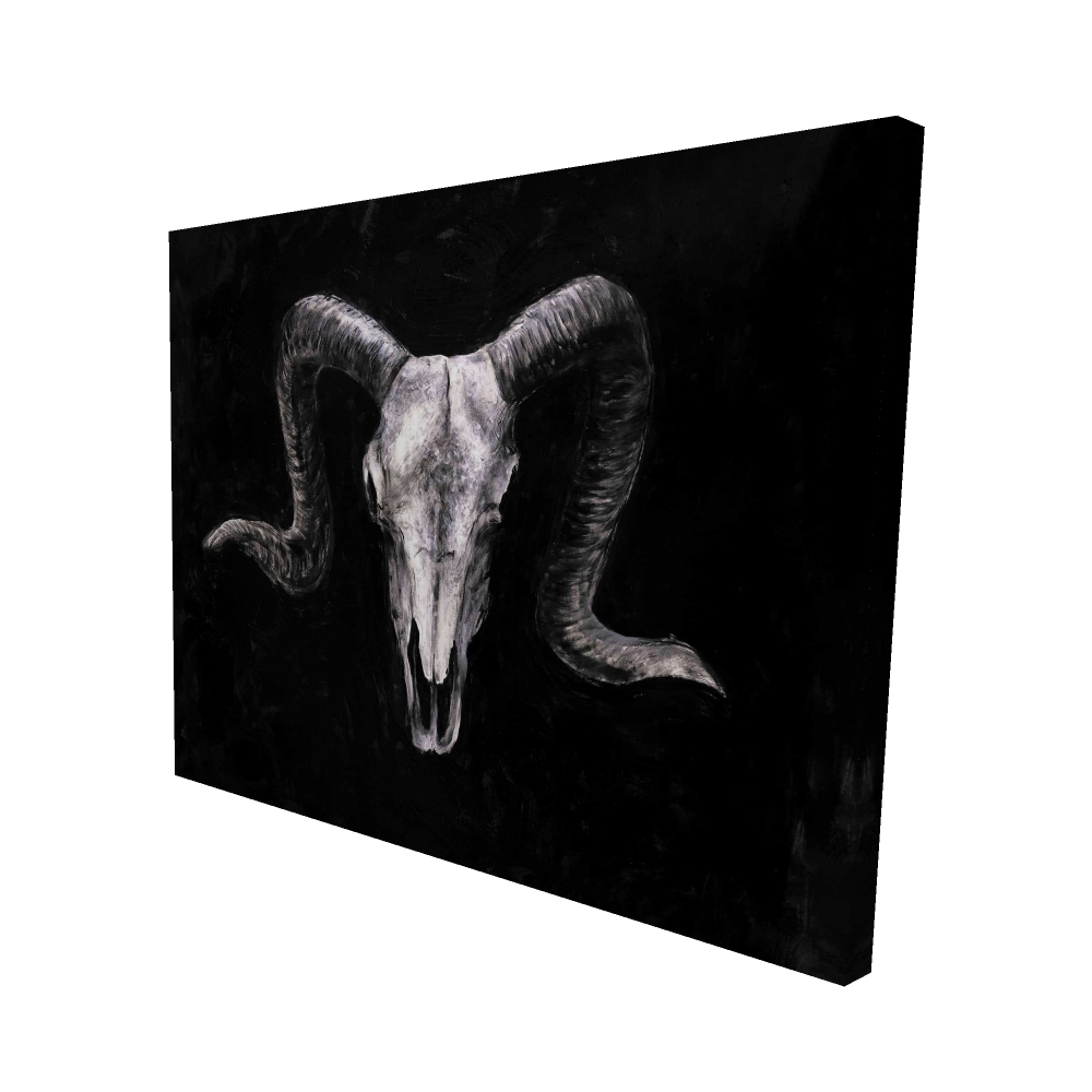 2080-4860-AN226 48 x 60 in. Ram Skull Grunge Style Canvas - Unique Home Decor Art