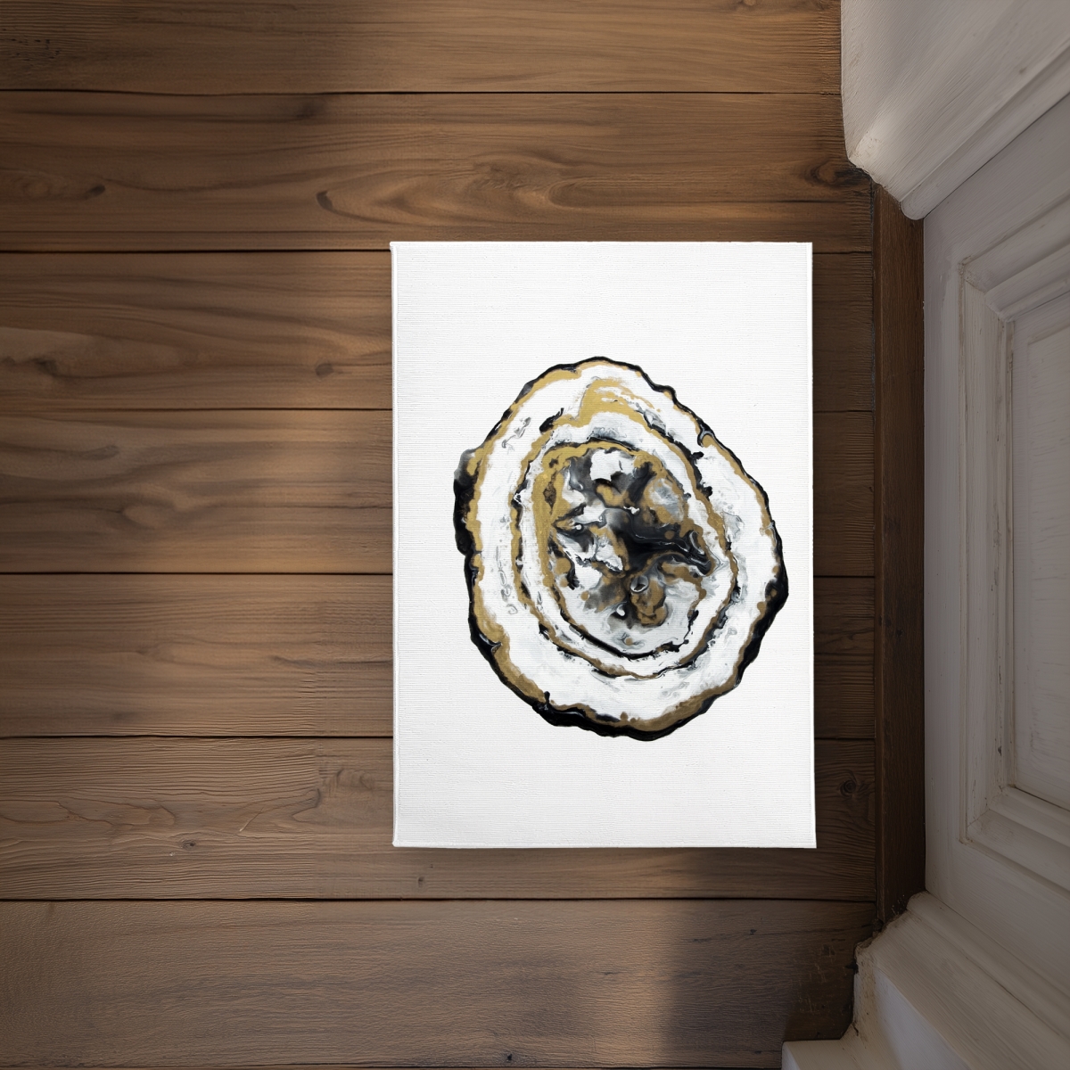 CODM1724EVCFBE 17 x 24 in. Golden Geode Minimalist Abstract Door Mat - Home Decor