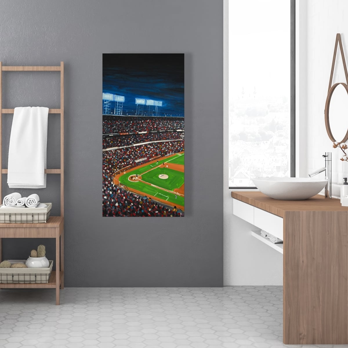 C1RC24487DF8TN 24 x 48 in. Baseball Game Canvas - Contemporary Man Cave Home Decor