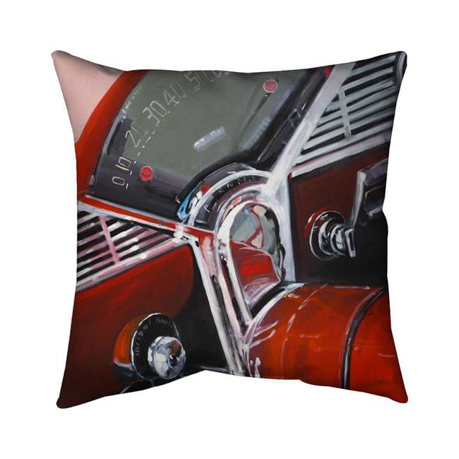 20 x 20 in. Vintage Red Car Dashboard-Double Sided Print Indoor Pillow