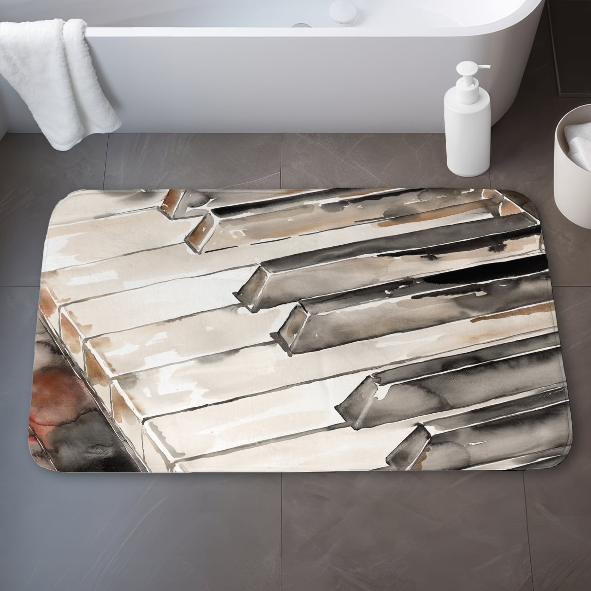 C1BM2134BB7MMX 21 x 34 in. Piano Rustic Bath Mat - Elegant Home Decor for Your Bathroom