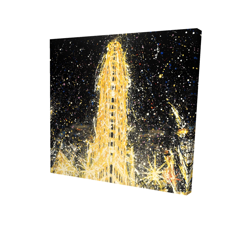 2080-3636-CI304 36 x 36 in. Abstract Flatiron Building Canvas - Modern Home Decor Art
