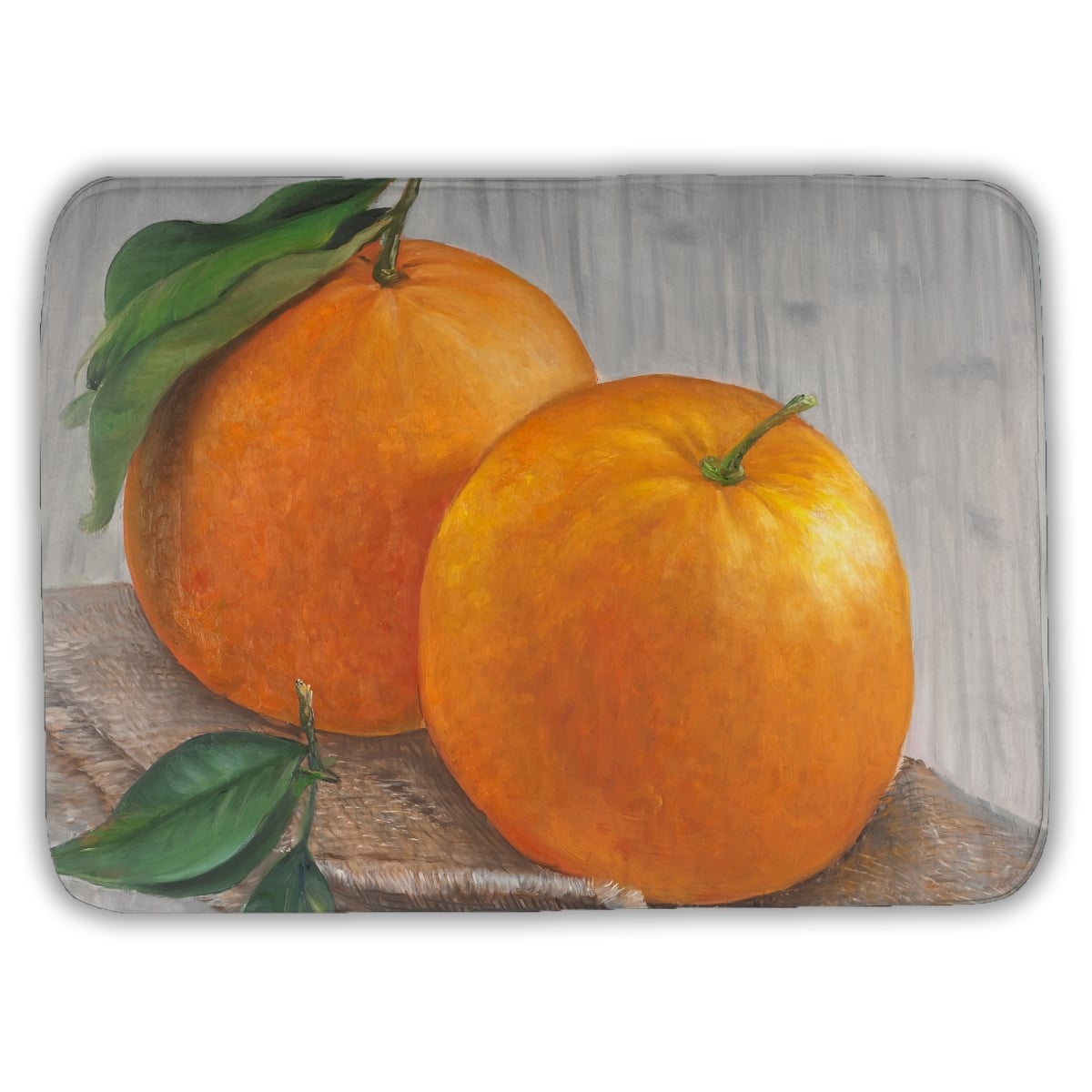 C1BM1724UM6EGE 17 x 24 in. Two Oranges Bath Mat - Green Hyperrealist Home Decor