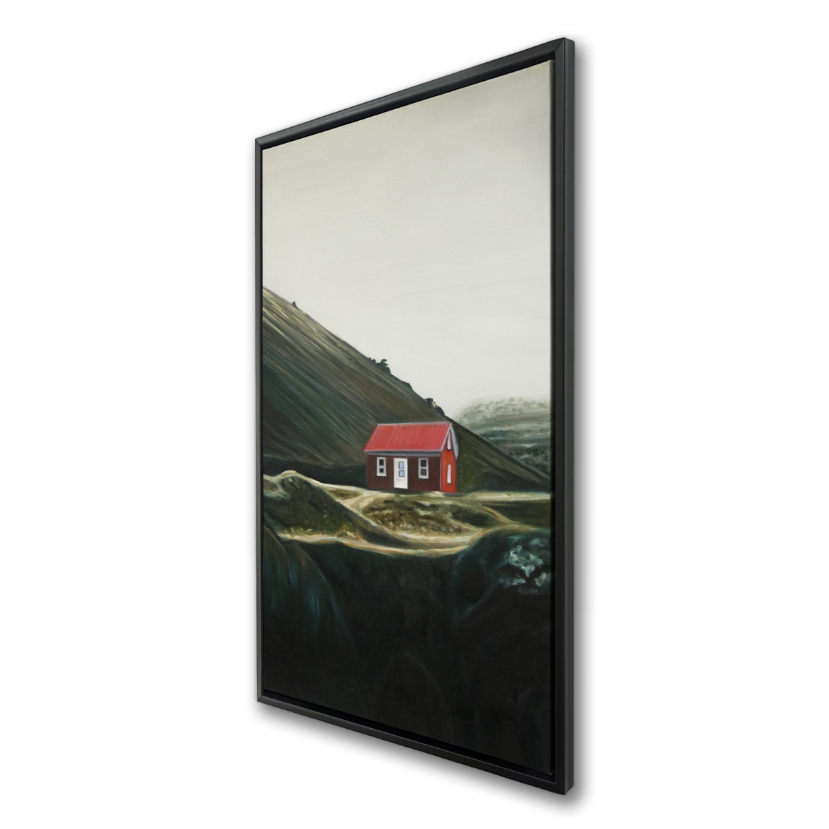 C1FC24485CLAF2 24 x 48 in. Isolated Shack - Scandinavian Framed Canvas for Home Decor
