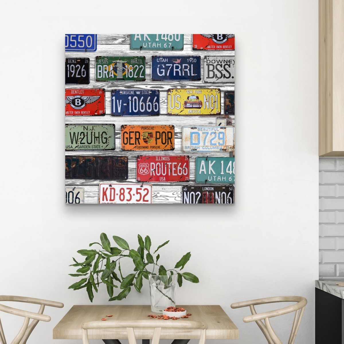 C1RC3232WM70IM 32 x 32 in. Number Plates - Man Cave Car Canvas Home Decor Art