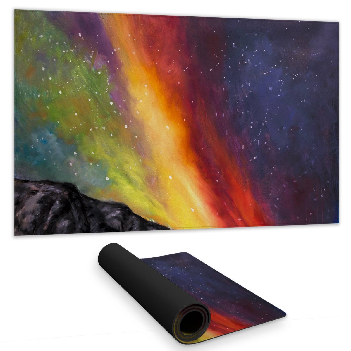C1DM1424E974M2 14 x 24 in. Aurora Borealis in the Mountain - Contemporary Gaming Mat