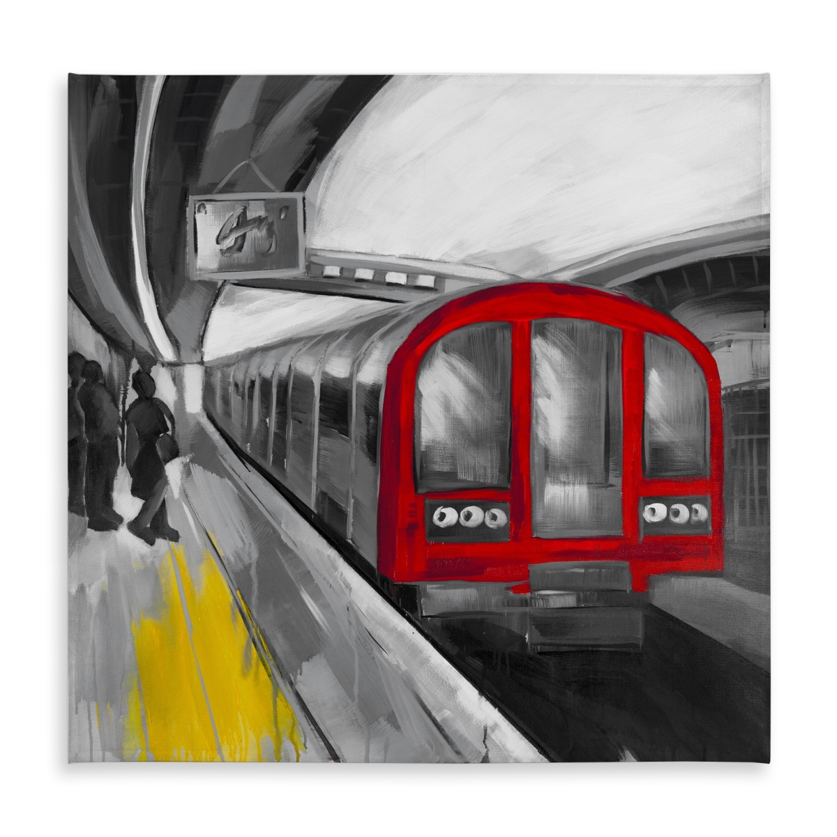 Picture of Begin Home Decor C1TC58588REXY0 58 x 58 in. Gray Train Industrial Tablecloth - Waiting Subway Home Decor
