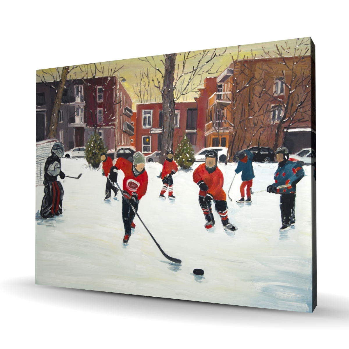 C1RC4860SEYHJ0 48 x 60 in. Young Hockey Players - Holidays Man Cave Canvas Home Decor
