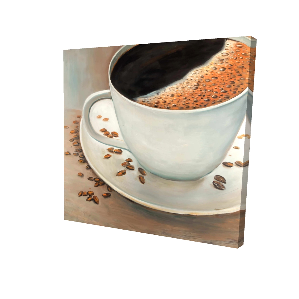 2080-3636-GA67 36 x 36 in. Black Coffee - Still Life Black Canvas for Home Decor