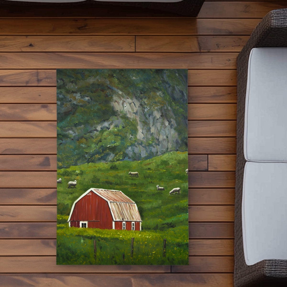 C1ROAR23PXPBFW 2 x 3 ft. Life in the Countryside - Farm Animals Kitchen Outdoor Rug - Rectangle