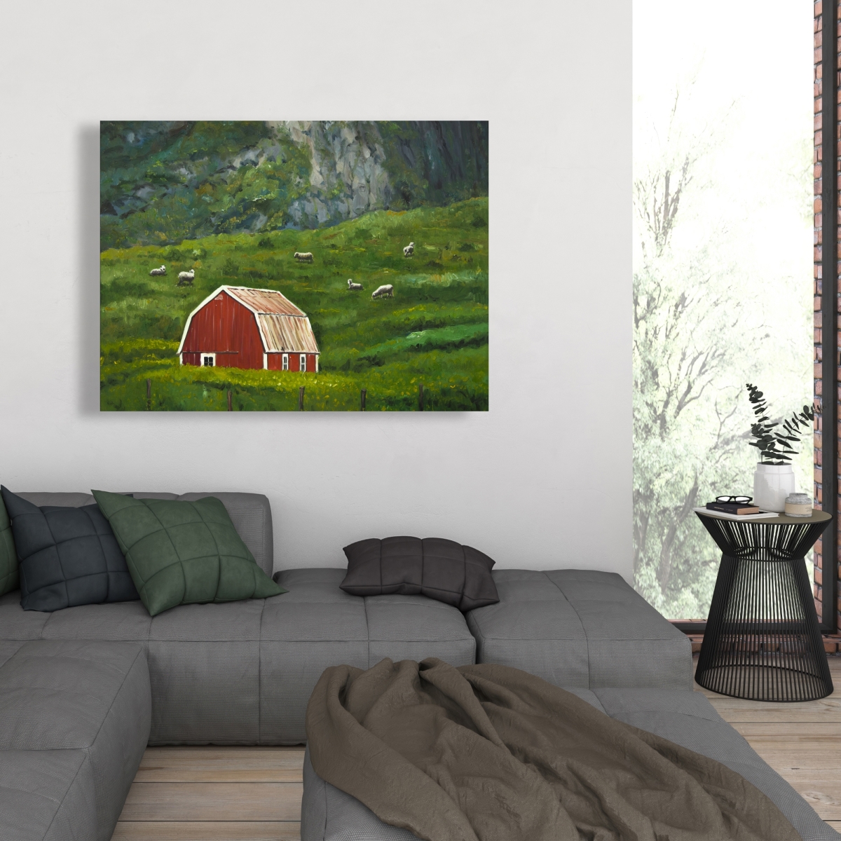 C1RC3648L5UXIV 36 x 48 in. Life in the Countryside - Kitchen Mountains Canvas for Home Decor