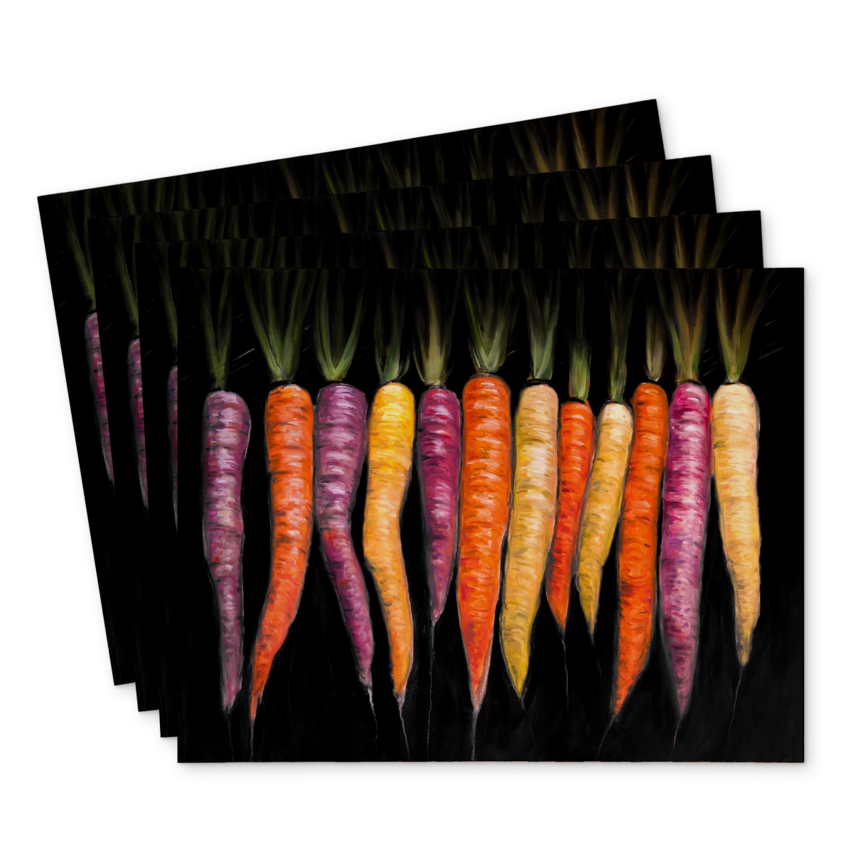 Picture of Begin Home Decor C4PP14184S91W5 14 x 18 in. Carrots Varieties Polyester Placemat - Home Decor Accent - Set of 4