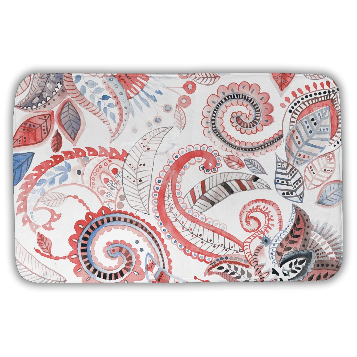 C1BM2134E5FO1C 21 x 34 in. Paisley Pattern Coral Illustrative Bath Mat - Home Decor