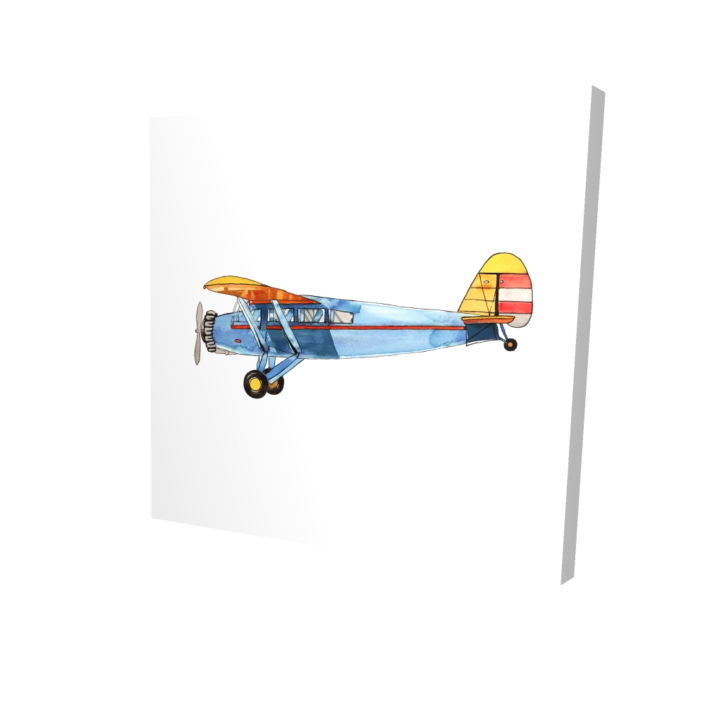 2080-3636-CH10 36 x 36 in. Small Blue Plane Canvas - Aviation Transportation Home Decor