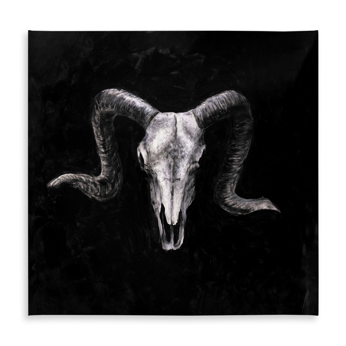 Picture of Begin Home Decor C1TC58588VNX8U 58 x 58 in. Ram Skull Grunge Style Tablecloth - Farm Animal Decor