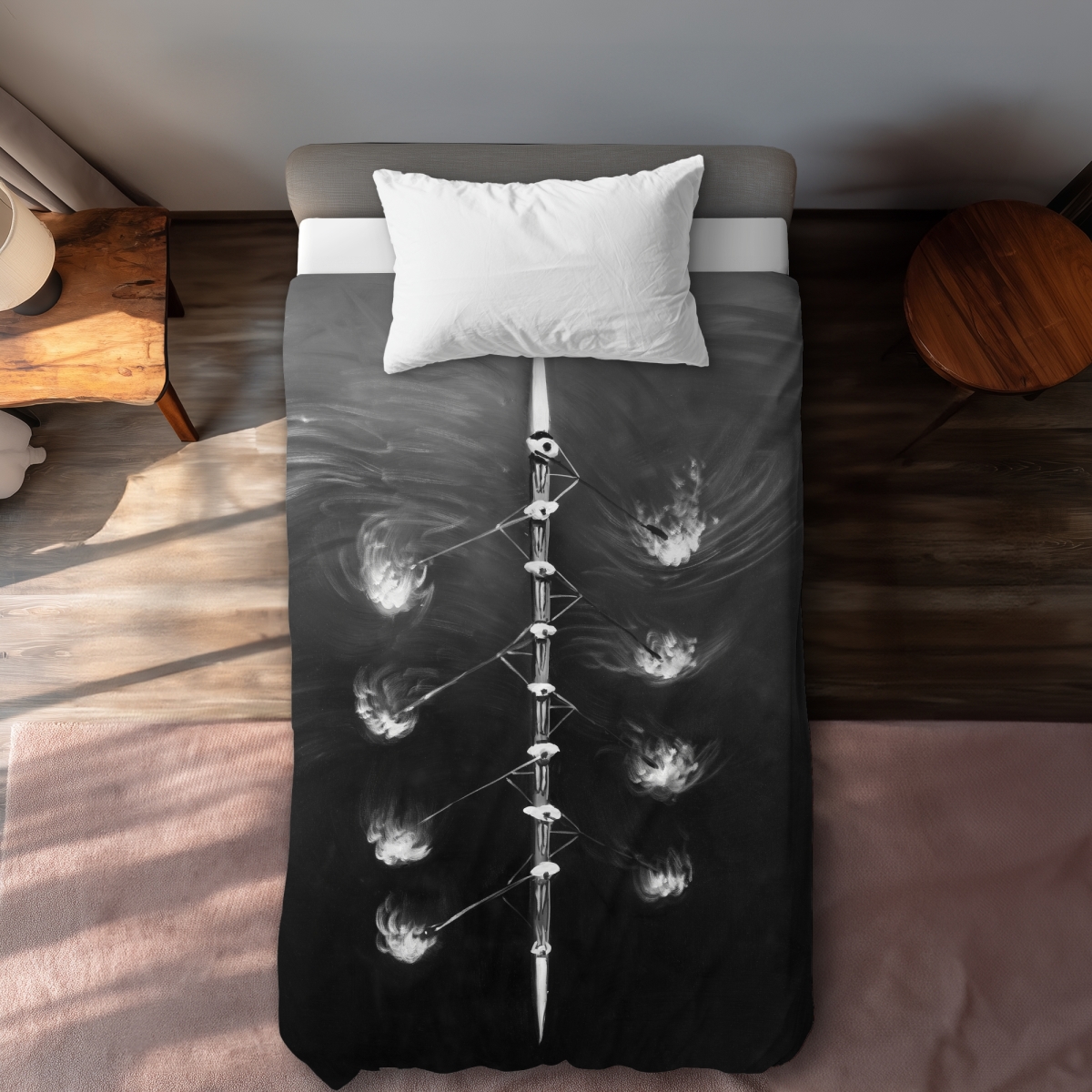 C1DCTSW0S8RXXW Twin Size Rowing Boat Race Duvet Cover - Man Cave Hobbies Decor