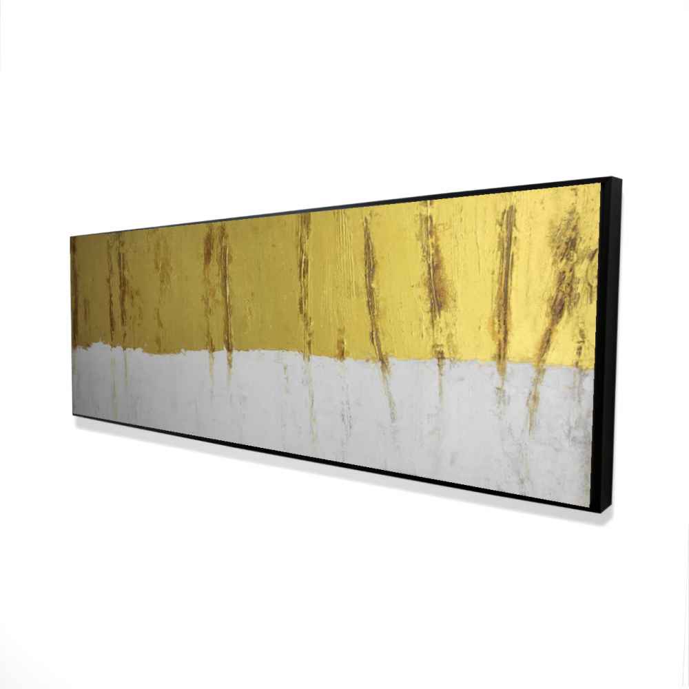 2081-2060-AB80 20 x 60 in. Golden Stripe - Abstract Framed Canvas for Home Decor