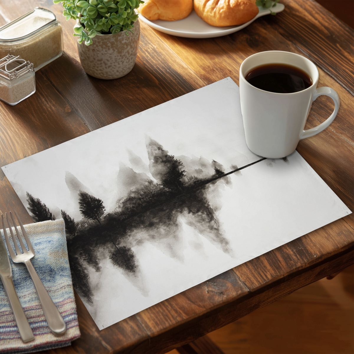 Picture of Begin Home Decor C6PP1418QTXFN6 14 x 18 in. Reflection Polyester Placemat - Stylish Home Decor Accent - Set of 6