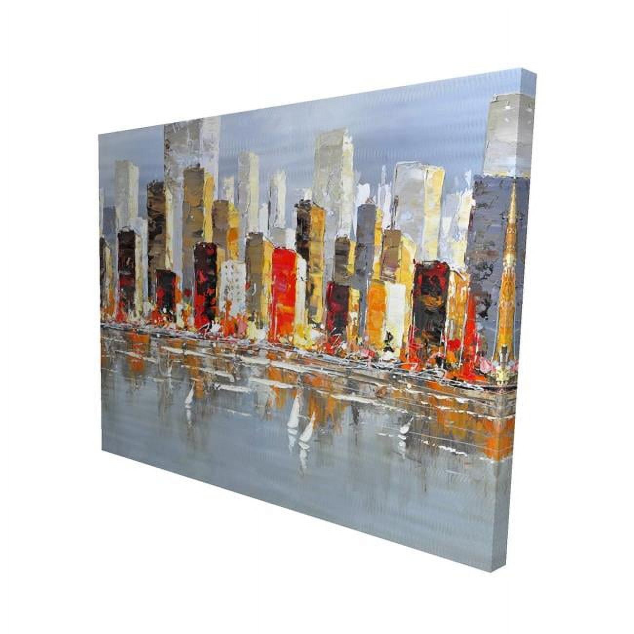 16 x 20 in. Colorful Buildings with Water Reflection-Print on Canvas